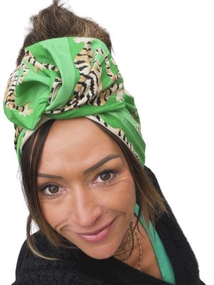 Bandeau large léopard vert