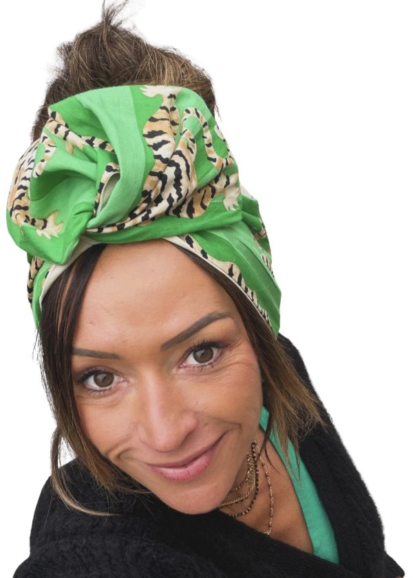 Bandeau large léopard vert