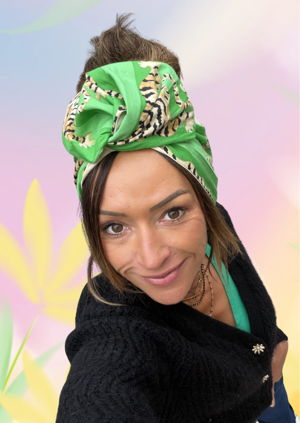 Bandeau large léopard vert