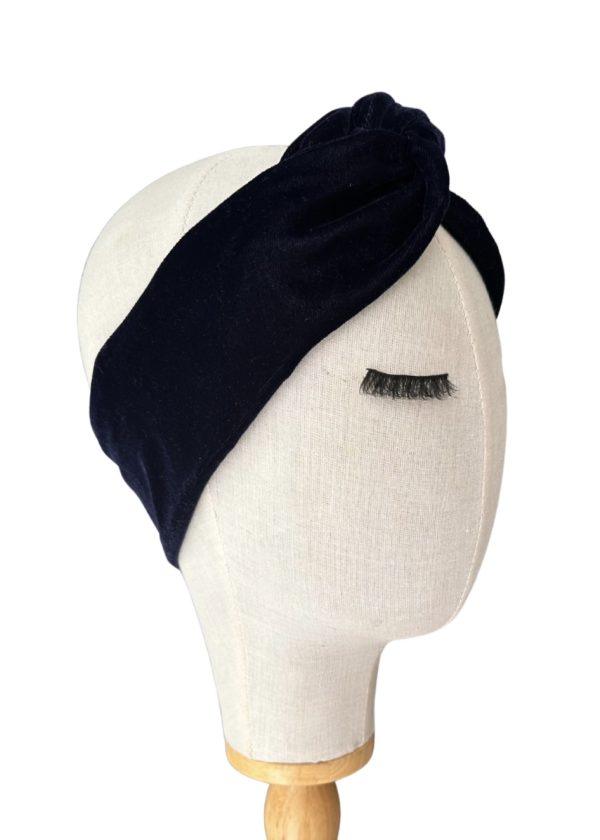 Bandeau small velours bleu nuit