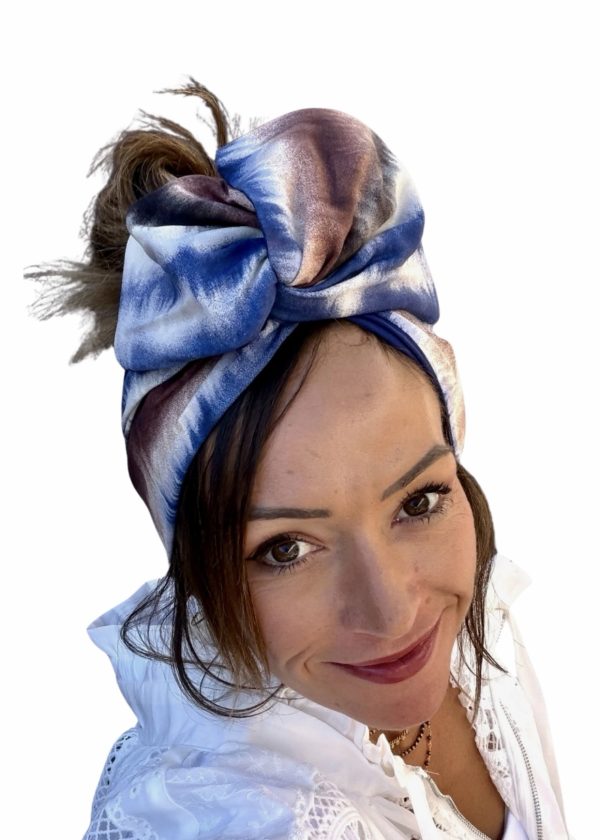 Bandeau large bleu et blanc