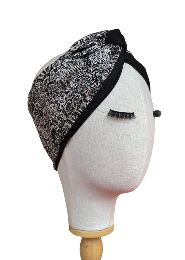 Bandeau médium python 🐍 réversible noir