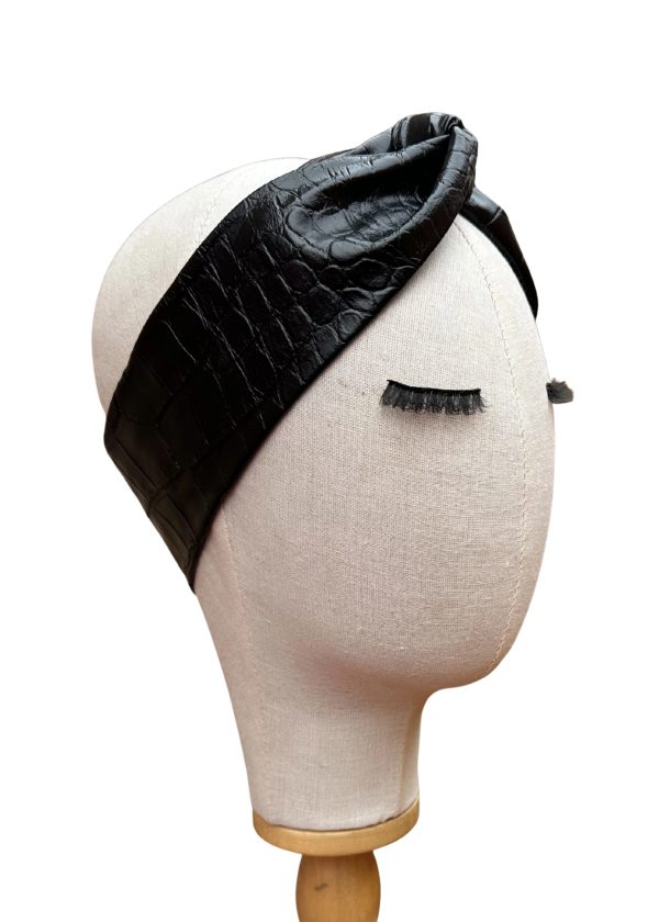 Bandeau small croco noir